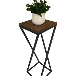 Iron Bloom Cross 70 cm-es loft fém virágtartó fekete színben